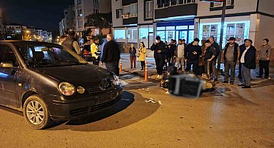 Bafra'da otomobilin çarptığı kurye yaralandı
