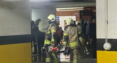 Başakşehir'de site otoparkında araç yangını: Site sakinleri tahliye edildi