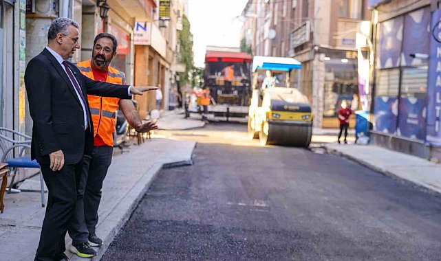 Başkan Kurnaz sözünü tuttu, cadde sıcak asfalta kavuştu