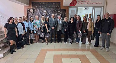Beşeylül Ortaokulu misafirleri İlçe Milli Eğitim Müdürü Güner ile görüştü