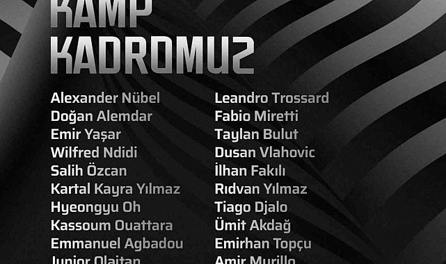 Beşiktaş'ın, Trabzonspor maçı kamp kadrosu belli oldu