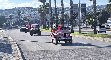 Bodrum'da arazi araçlarıyla bayram kutlaması
