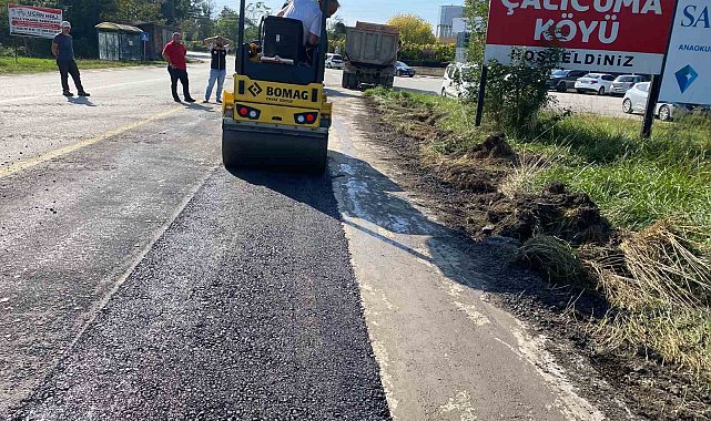 Çalıcuma köyünde asfalt yama çalışmaları tamamlandı