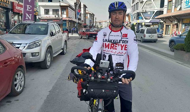 Çanakkale'den bisikletle umre yolculuğuna Karapınar'da mola