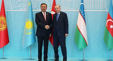 Cumhurbaşkanı Erdoğan, TDT Zirvesi'ne katılan liderleri karşıladı