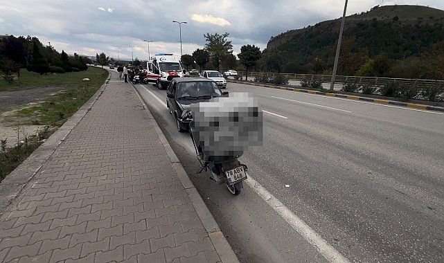 Devrilen motosikletin sürücüsü yaralandı
