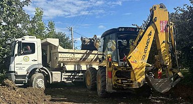 Düzce'de köylerde soğuk asfalt çalışması sürüyor