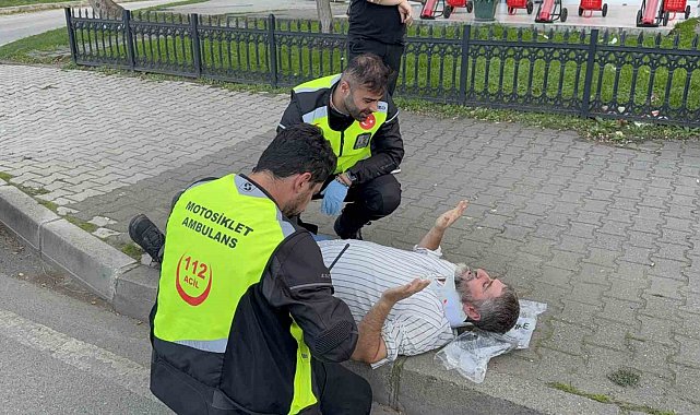 Elektrikli bisikletten düşen sürücü hastanelik oldu