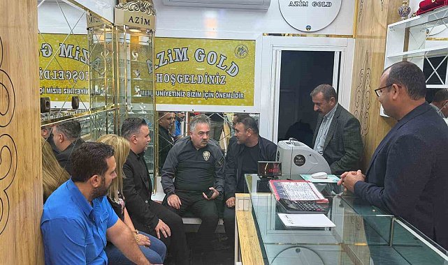 Emniyet Müdürü Mutlu ve DİKO Başkanı Sanal iş yeri kurşunlanan kuyumcu ile görüştü