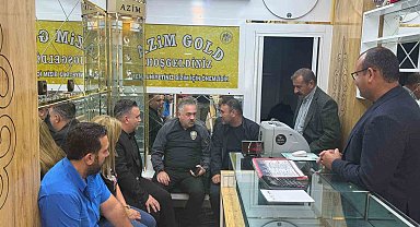 Emniyet Müdürü Mutlu ve DİKO Başkanı Sanal iş yeri kurşunlanan kuyumcu ile görüştü