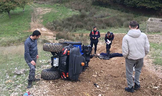 Erdek'te ATV devrildi: 2 yaralı