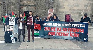 Erzurum'da sağlıkçılar 151. kez Gazze için yürüdü