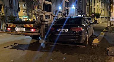 Eskişehir'de hatalı park eden araca trafik ekiplerinden müdahale