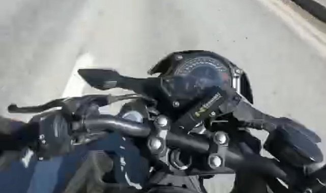 Eskişehir'de motosiklet kazası kask kamerasında