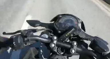 Eskişehir'de motosiklet kazası kask kamerasında