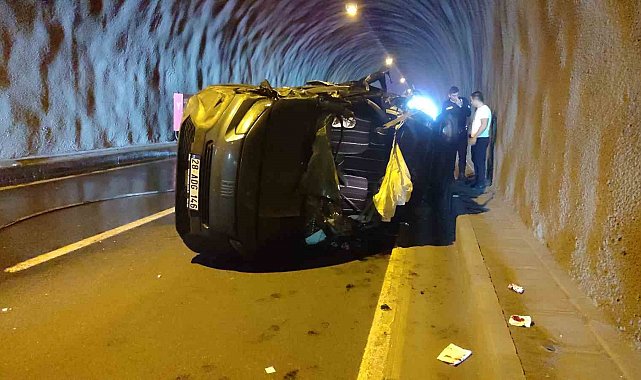 Eynesil tünelinde trafik kazası: 3 yaralı