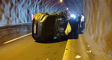 Eynesil tünelinde trafik kazası: 3 yaralı