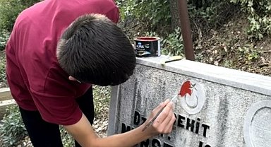 Feke'de öğrencilerden şehit kabirlerine vefa