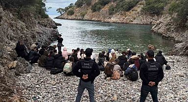 Fethiye'de 34'ü çocuk 62 düzensiz göçmen yakalandı