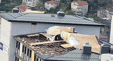 Fırtına KYK kız öğrenci yurdunun çatısını söktü