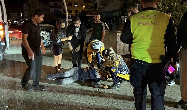 Gazipaşa'da alkollü motosiklet sürücüsü otomobile çarptı