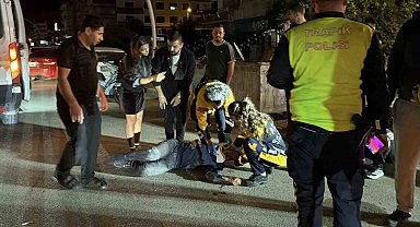 Gazipaşa'da alkollü motosiklet sürücüsü otomobile çarptı