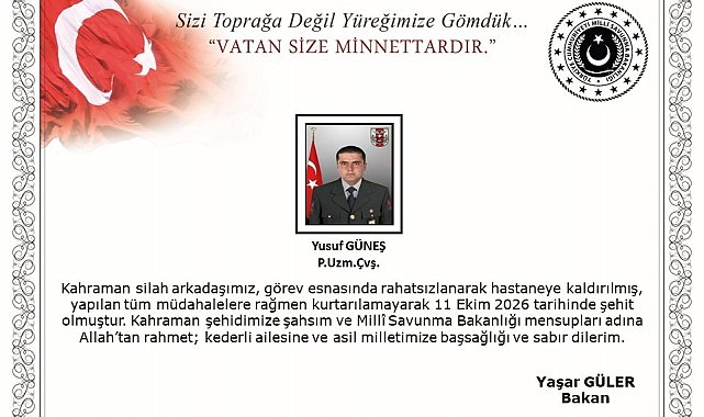 Görev esnasında rahatsızlanan asker şehit oldu