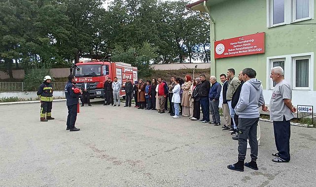 Havza Bakım ve Aile Danışma Merkezinde yangın tatbikatı