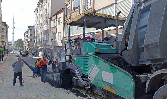 Havza'da asfalt çalışması