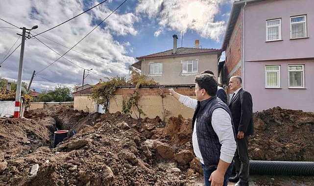 Hisarcık Kaymakamı Atam'dan Alınören köyü'nde altyapı incelemesi