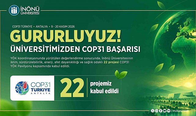 İnönü Üniversitesi COP31'e 22 proje ile katılım başarısı gösterdi