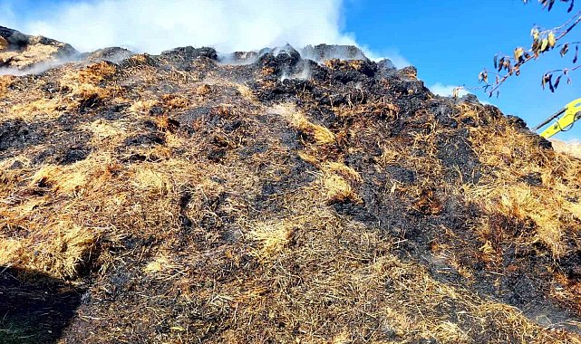Isparta'da çıkan yangında bin 150 balya kül oldu