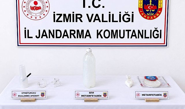 İzmir'de jandarmadan uyuşturucu operasyonu: Sıvı metamfetamin ele geçirildi