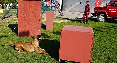 K9 köpekler hünerlerini sergiledi: Saklanan çocukları saniyeler içinde buldular