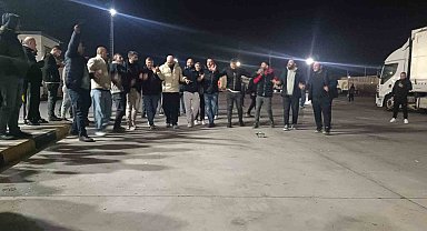 Kapıkule ve Hamzabeyli'de tır sürücülerinden eylem