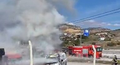 Kastamonu'da park halindeki tanker alev alev yandı