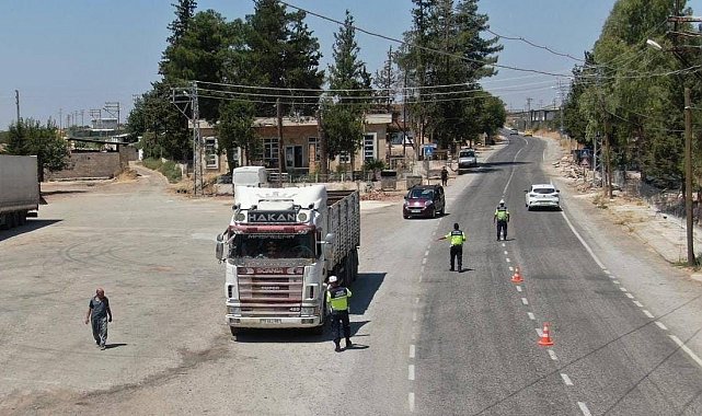 Kilis'te dron destekli trafik denetimi