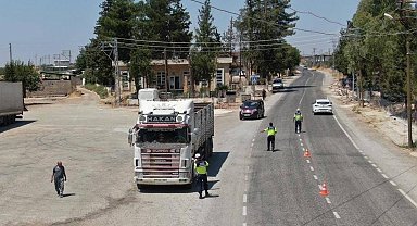 Kilis'te dron destekli trafik denetimi