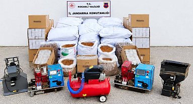 Kocaeli'de 2 milyon 450 bin liralık tütün ve makaron ele geçirildi