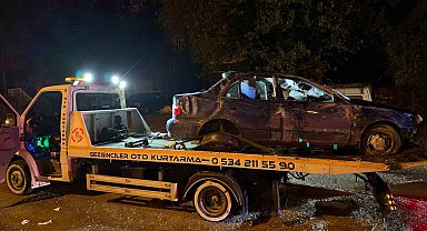 Kontrolden çıkan otomobil takla attı: 1 yaralı