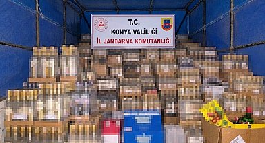 Konya'da kaçak alkol ve sigara operasyonu
