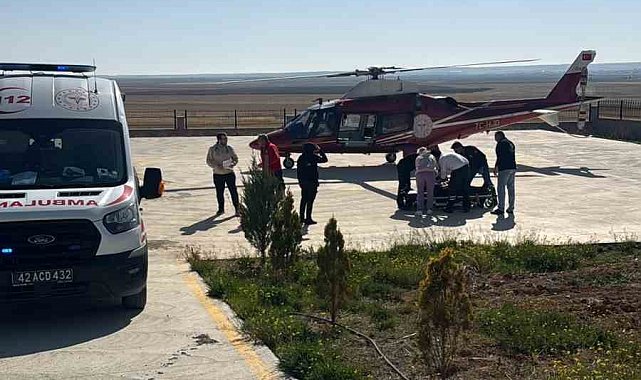 Kulu'da 70 yaşındaki hasta ambulans helikopterle sevk edildi