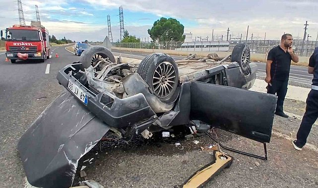 Lastiği kopan Fiat Tofaş takla attı: 5 yaralı