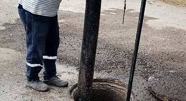 Lüleburgaz'da yağmur suyu hattından bavul çıktı