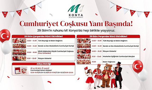 M1 Konya AVM'den Cumhuriyetin 103'üncü yılına özel kutlama