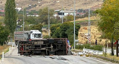 Malatya'da arı yüklü kamyon devrildi: 2 yaralı