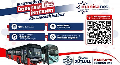 Manisa Büyükşehir Belediyesi otobüslerinde ücretsiz internet dönemi
