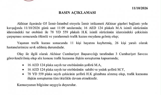 Manisa'da 11 kişinin hayatını kaybettiği trafik kazasında 3 kişi gözaltına alındı
