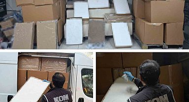 Mobil depoya baskın: 2 milyonu aşkın makaron ele geçirildi
