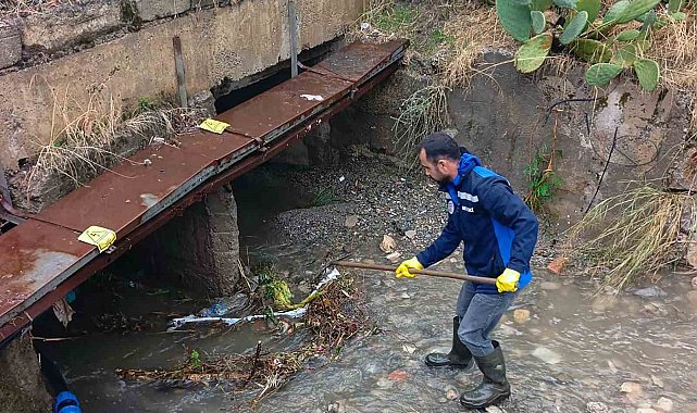 Muğla Büyükşehir ekiplerinden taşkın riski bulunan alanlara müdahale